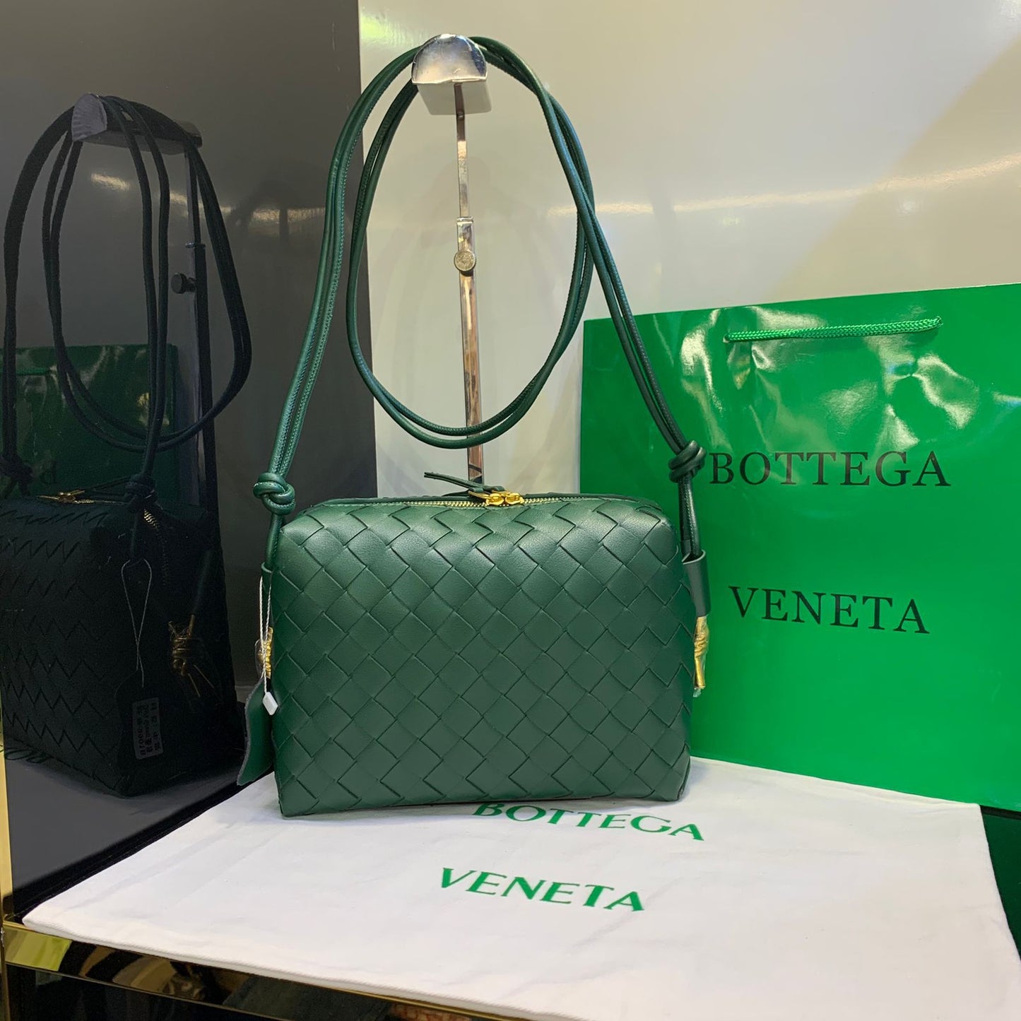 Bottega Veneta Mini Loop Crossbody in Intrecciato Leather Bag