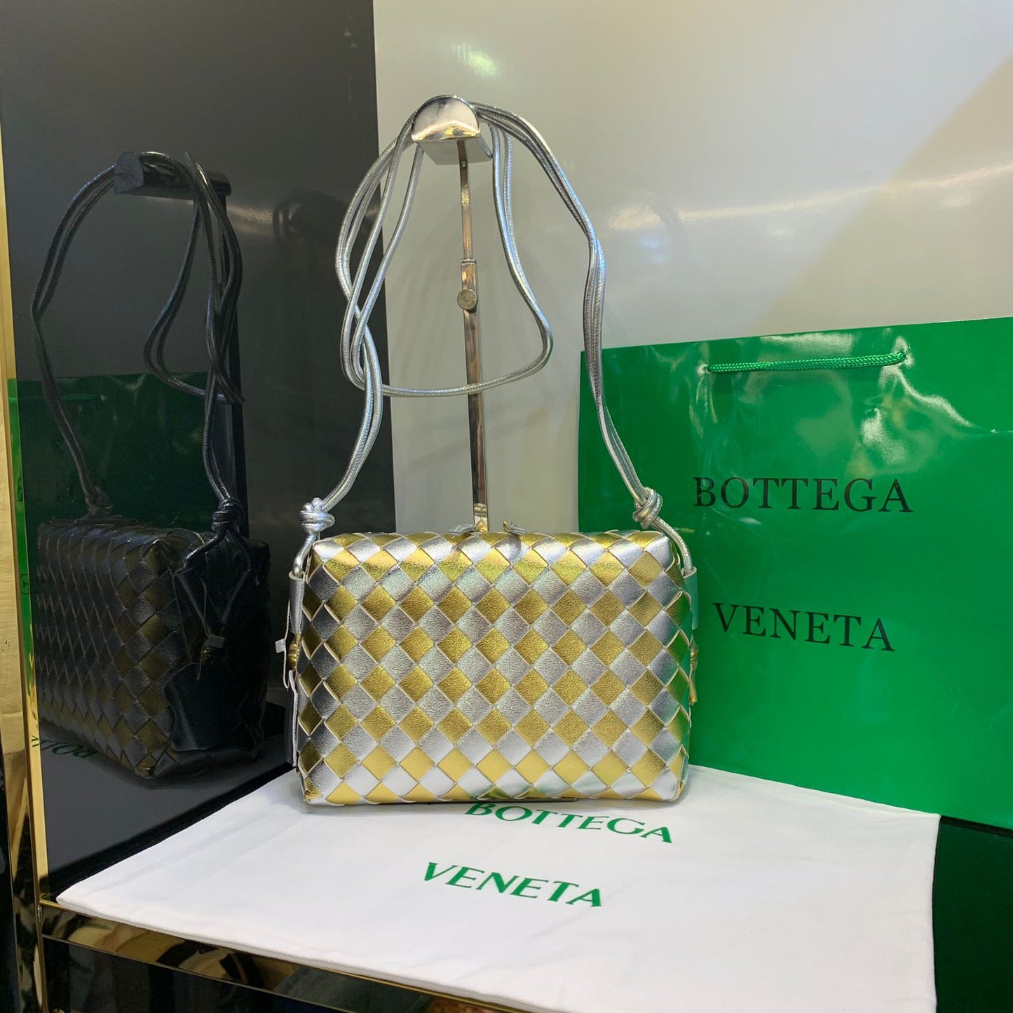 Bottega Veneta Mini Loop Crossbody in Intrecciato Leather Bag