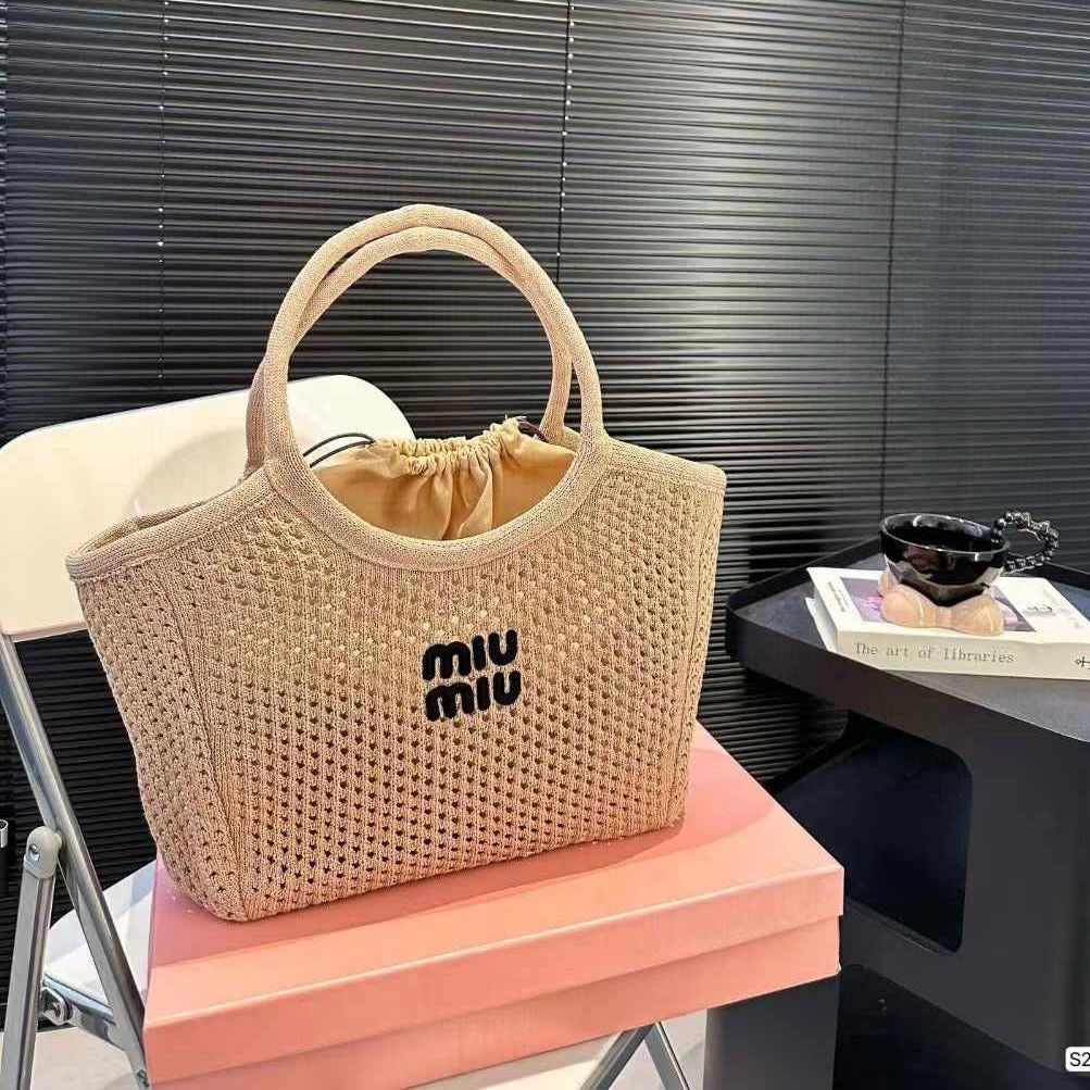 Miu Miu Soft Summer Straw Shoulder Bag