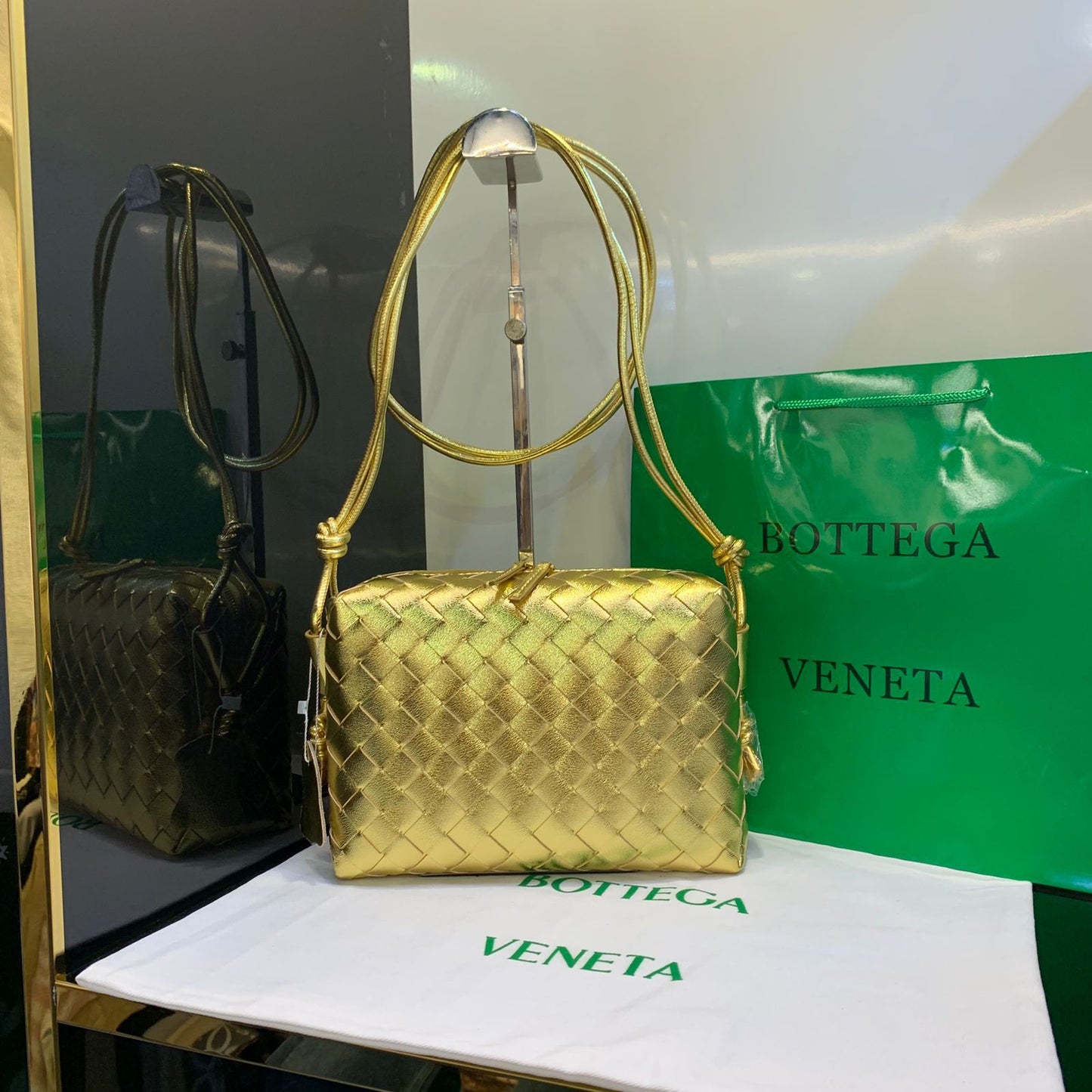 Bottega Veneta Mini Loop Crossbody in Intrecciato Leather Bag