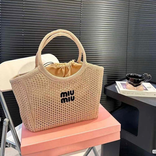 Miu Miu Soft Summer Straw Shoulder Bag