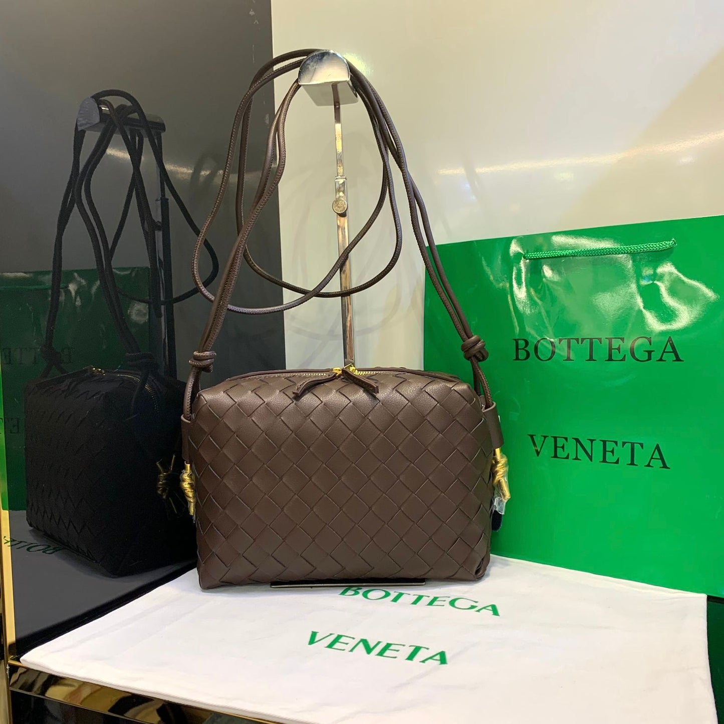 Bottega Veneta Mini Loop Crossbody in Intrecciato Leather Bag